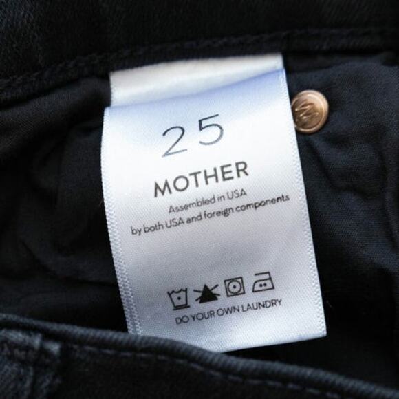 Mother Black Stunner Zip Ankle Step Fray Ladies Skinny Jeans Size 25 - Picture 9 of 13